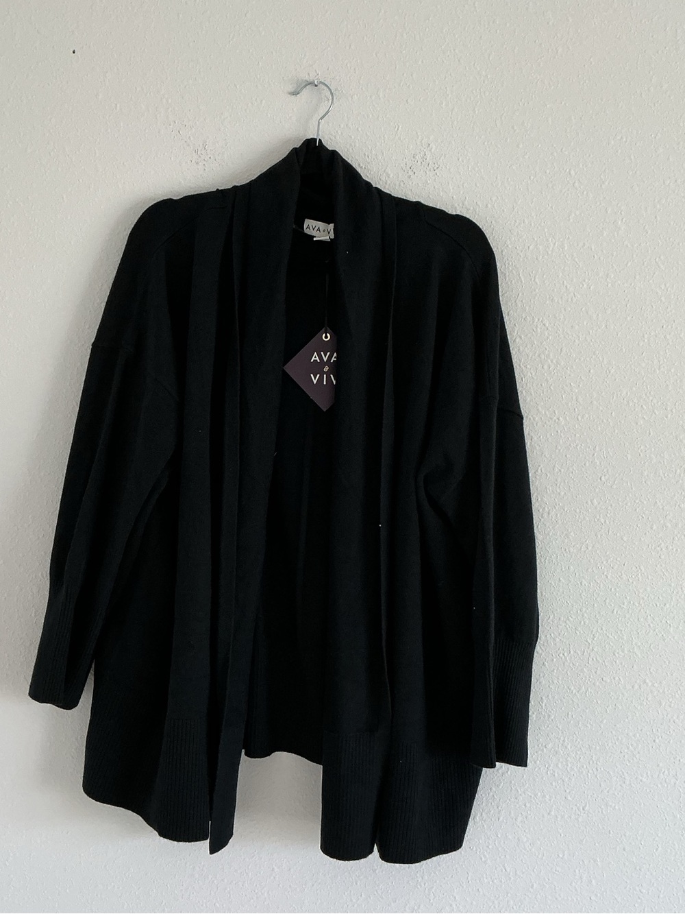 Ava & Viv Black Open-Front Cardigan